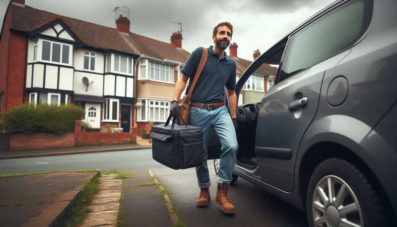 Food delivery driver using a personal car in the UK