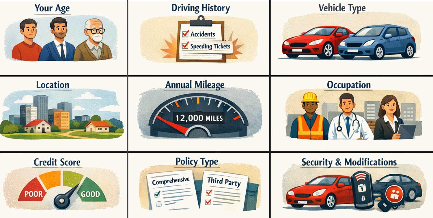 Factors affecting car insurance in the UK